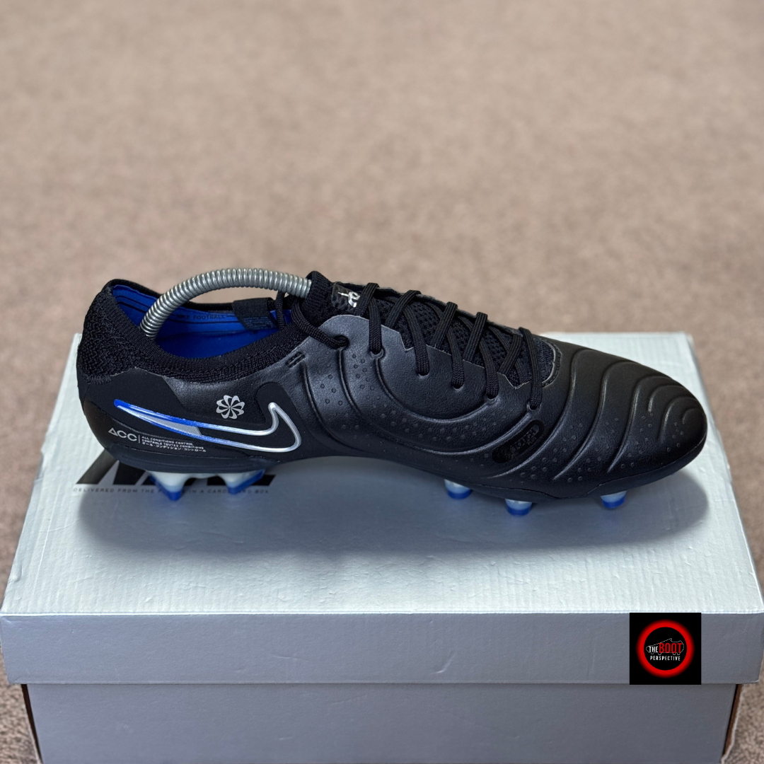 nike tiempo black blue